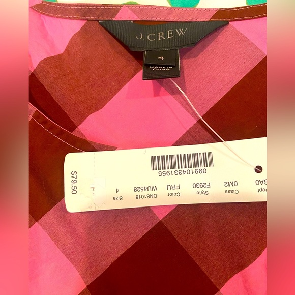 Jcrew ribbon tie plaid tank top blouse. NWT - Picture 2 of 5
